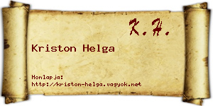 Kriston Helga névjegykártya